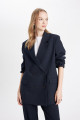 Oversize Geniş Kalıp Ceket Yaka Düğmeli Tafta Basic Düz Blazer Ceket D4418ax24au Oversize Geniş Kalıp Ceket Yaka Düğmeli Tafta Basic Düz Blazer Ceket D4418ax24au