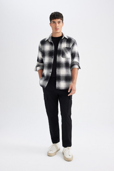 Siyah Regular Fit Normal Kesim Düğmeli Polo Yaka Kareli Oduncu Flanel Uzun Kollu Gömlek D3498ax24wn Siyah Regular Fit Normal Kesim Düğmeli Polo Yaka Kareli Oduncu Flanel Uzun Kollu Gömlek D3498ax24wn