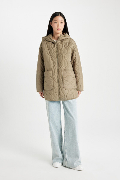 Regular Fit Kapüşonlu Kapitoneli İnce Parka Mont C1645AX24AU Regular Fit Kapüşonlu Kapitoneli İnce Parka Mont C1645AX24AU