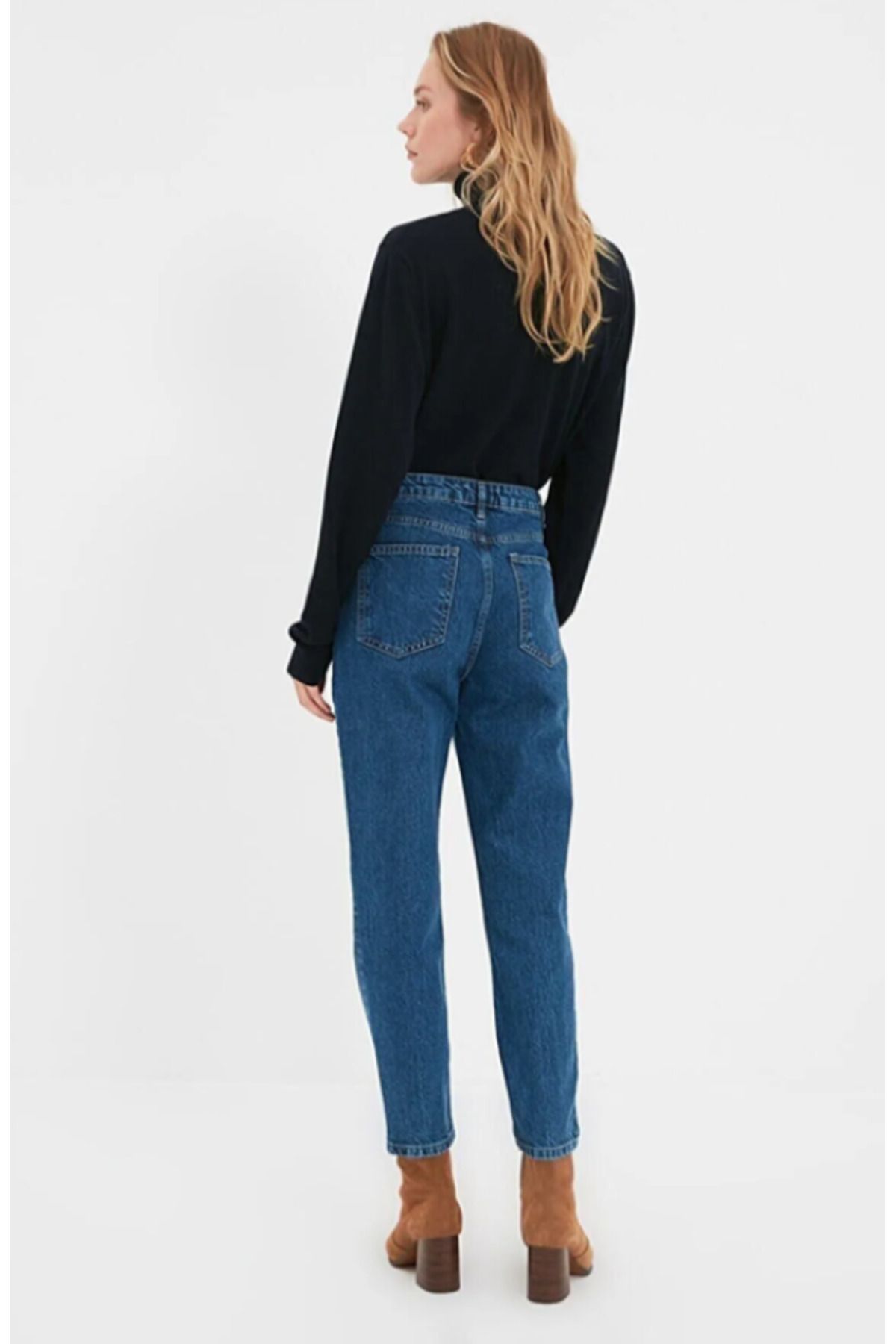 Yüksek Bel Boyfriend Kot Pantolon Mavi Yüksek Bel Boyfriend Kot Pantolon Mavi