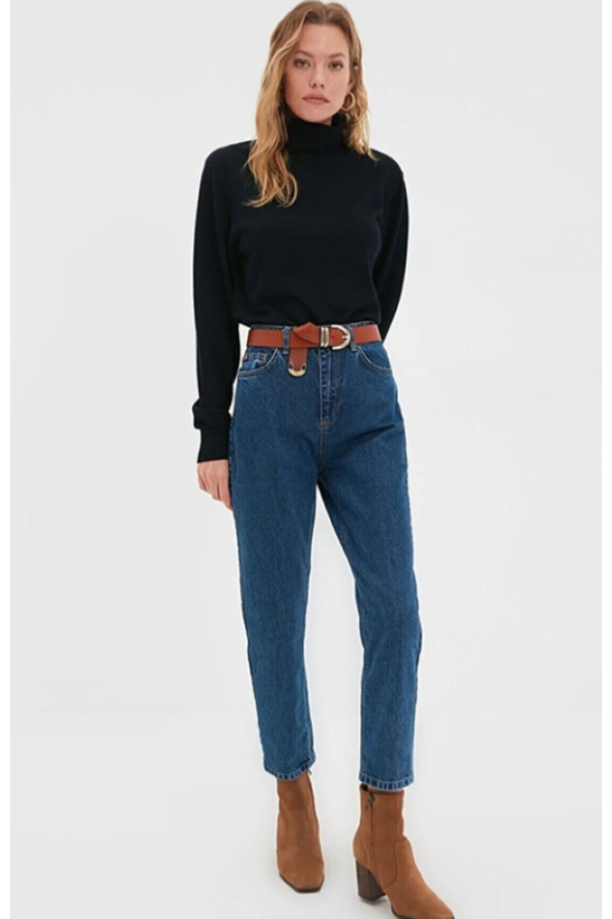 Yüksek Bel Boyfriend Kot Pantolon Mavi Yüksek Bel Boyfriend Kot Pantolon Mavi