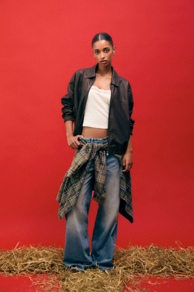 Oversize suni deri ceket Oversize suni deri ceket