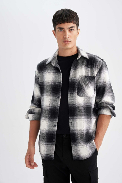 Siyah Regular Fit Normal Kesim Düğmeli Polo Yaka Kareli Oduncu Flanel Uzun Kollu Gömlek D3498ax24wn Siyah Regular Fit Normal Kesim Düğmeli Polo Yaka Kareli Oduncu Flanel Uzun Kollu Gömlek D3498ax24wn