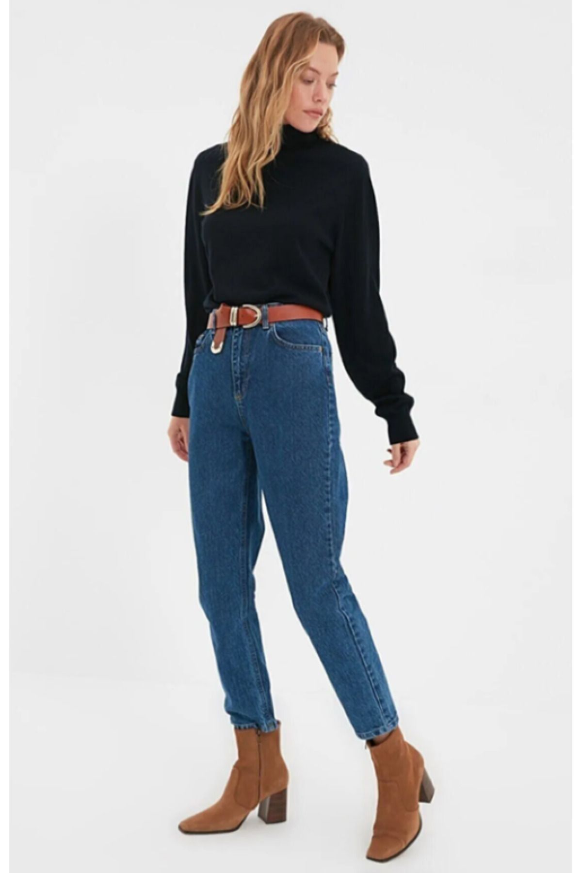 Yüksek Bel Boyfriend Kot Pantolon Mavi Yüksek Bel Boyfriend Kot Pantolon Mavi
