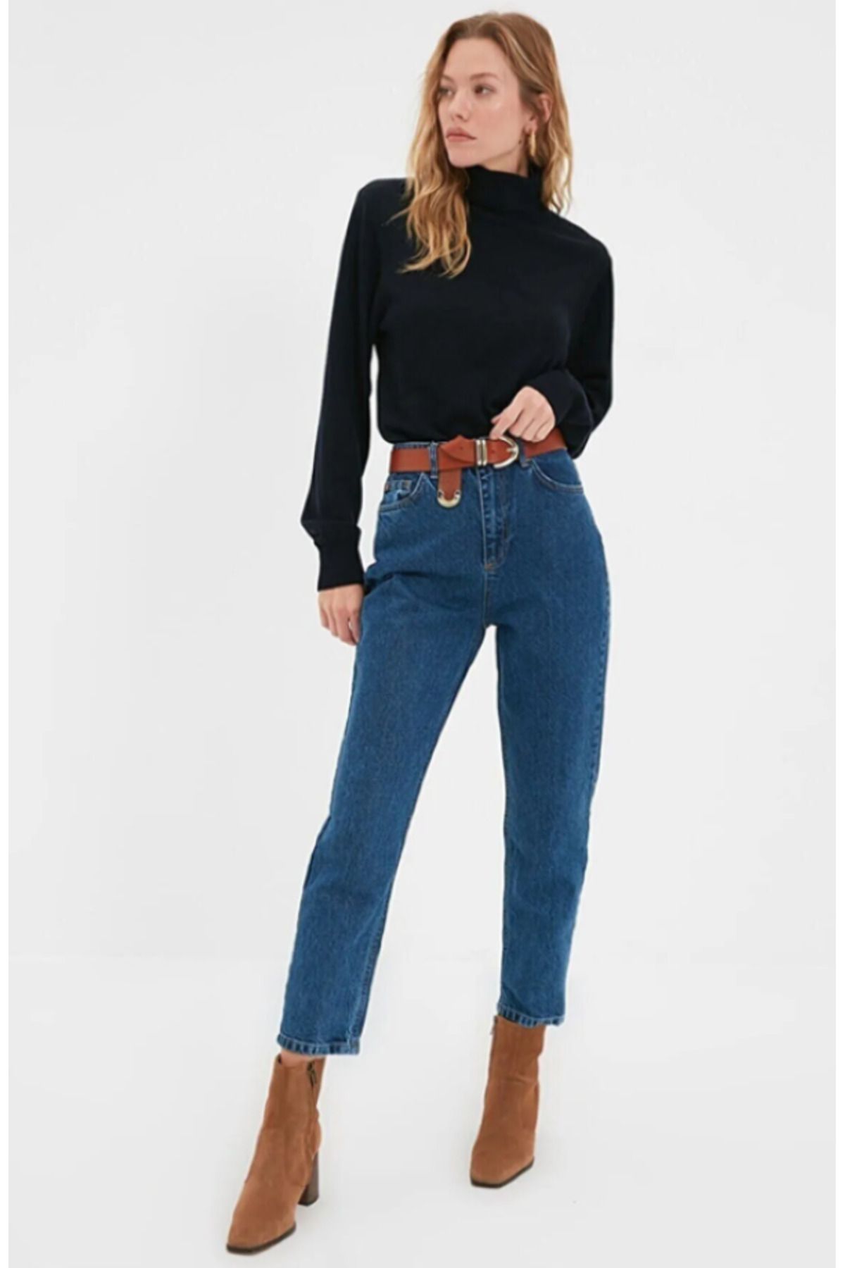 Yüksek Bel Boyfriend Kot Pantolon Mavi Yüksek Bel Boyfriend Kot Pantolon Mavi