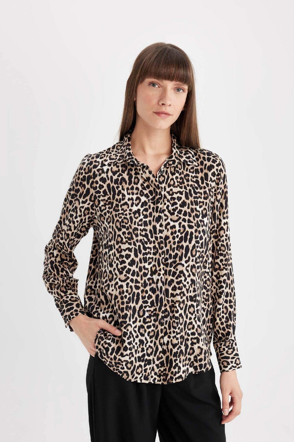 Regular Fit Leopar Desenli Uzun Kollu Gömlek I8266az24au Regular Fit Leopar Desenli Uzun Kollu Gömlek I8266az24au