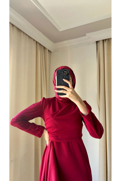 Nalan eteği fırfırlı tesettür elbise Nalan eteği fırfırlı tesettür elbise