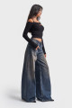 Kadın T Kot Rengi Palazzo Fit Bol Kesim Denim Kadın T Kot Rengi Palazzo Fit Bol Kesim Denim