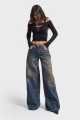 Kadın T Kot Rengi Palazzo Fit Bol Kesim Denim Kadın T Kot Rengi Palazzo Fit Bol Kesim Denim