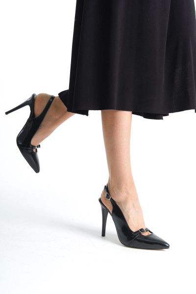 Kadın Siyah Mat Rugan Topuklu Ayakkabı (10cm) Kadın Siyah Mat Rugan Topuklu Ayakkabı (10cm)