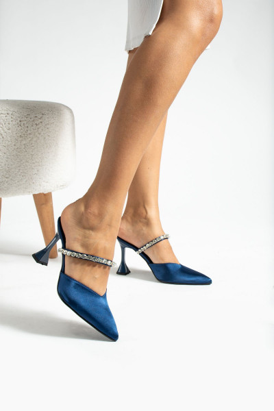 SATEN TAŞ TOPUKLU AYAKKABI