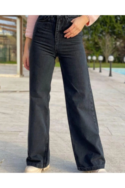 Tessa Gold Ikon 90's Siyah Likralı Süper Extra Yüksek Bel Palazzo Salaş Jean Pantolon Tessa Gold Ikon 90's Siyah Likralı Süper Extra Yüksek Bel Palazzo Salaş Jean Pantolon