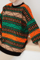 Modest Tesettür Triko Tunik  Desenli Salaş Kışlık Şık Balon Kollu Tarz Tunik Modest Tesettür Triko Tunik  Desenli Salaş Kışlık Şık Balon Kollu Tarz Tunik