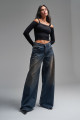 Kadın T Kot Rengi Palazzo Fit Bol Kesim Denim Kadın T Kot Rengi Palazzo Fit Bol Kesim Denim
