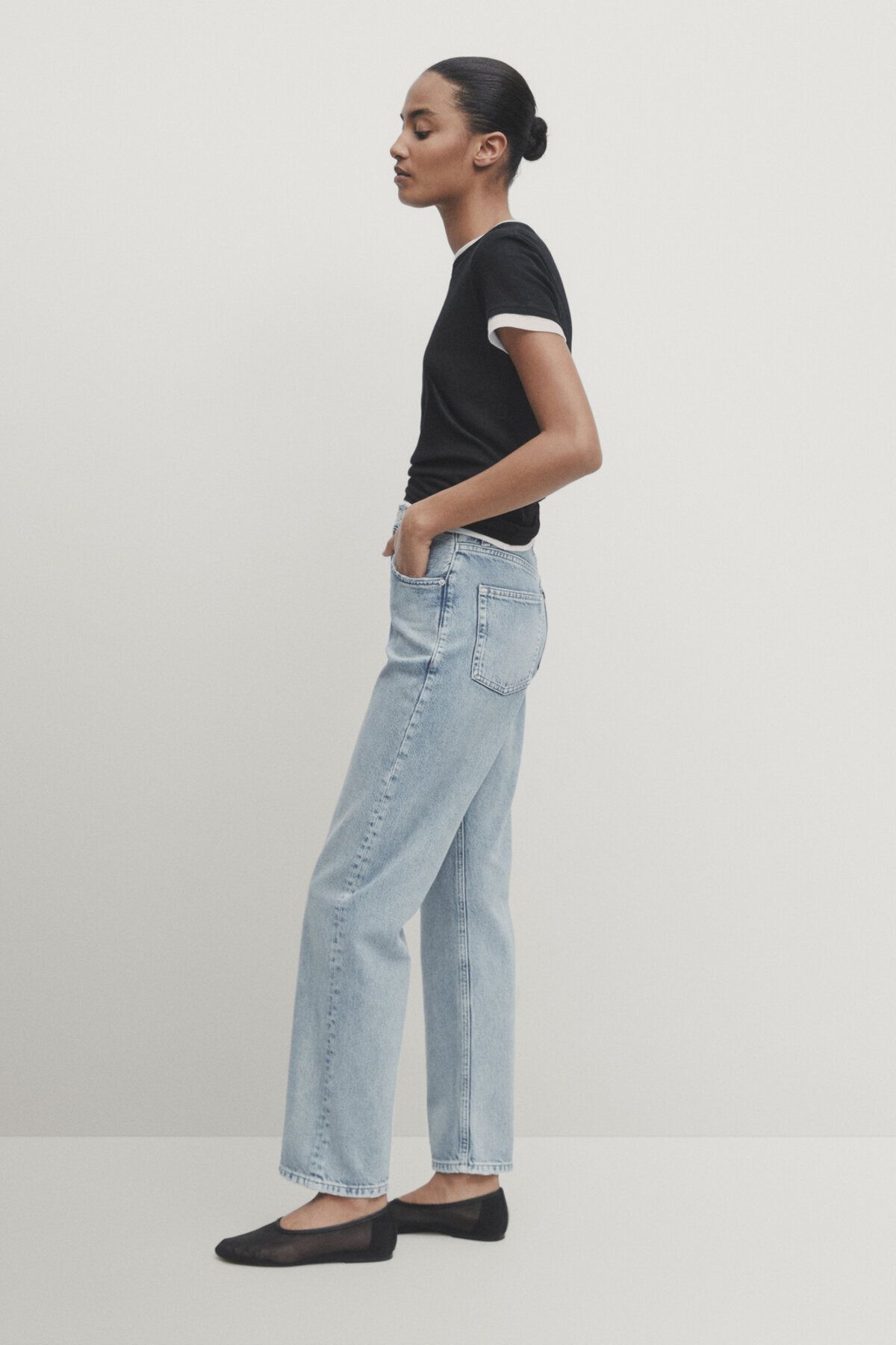 Straight fit yüksek bel jean Straight fit yüksek bel jean