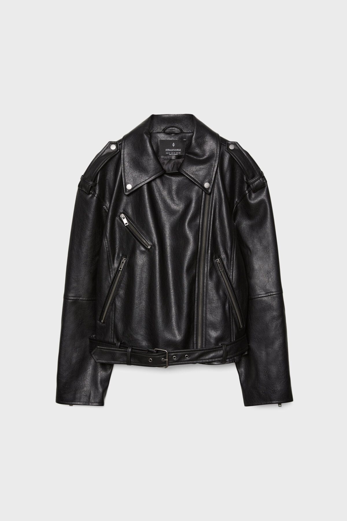 Suni deri oversize biker ceket Suni deri oversize biker ceket