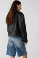 Suni deri oversize biker ceket Suni deri oversize biker ceket