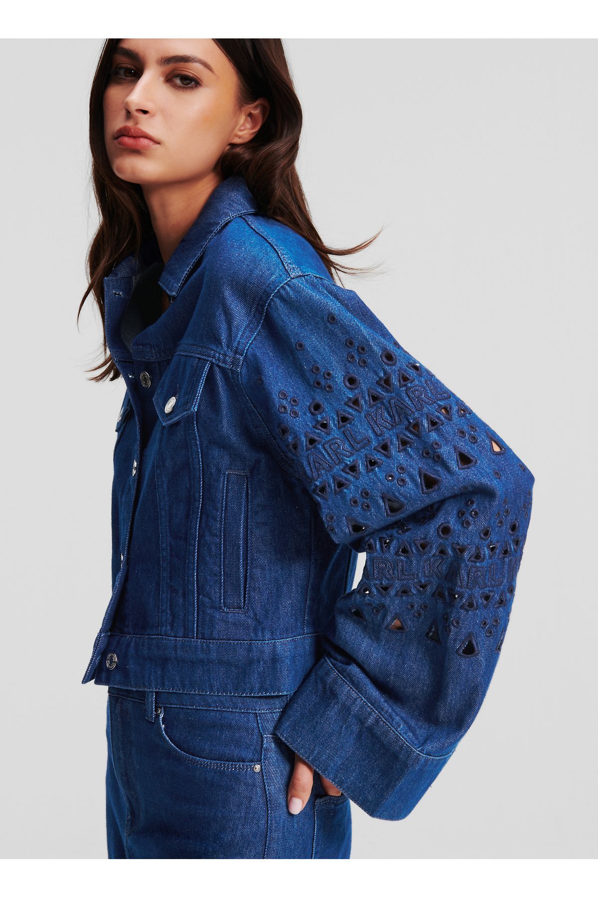 Koyu Mavi Kadın Denim Ceket 241W1422 Koyu Mavi Kadın Denim Ceket 241W1422
