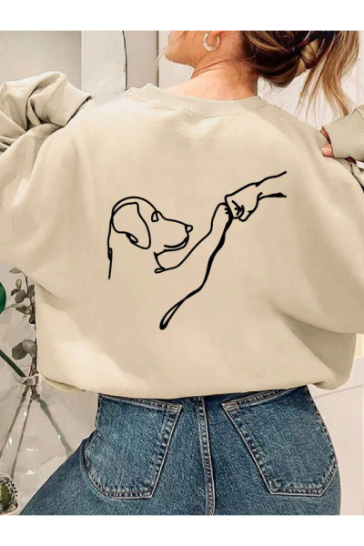 Unisex Erkek/Kadın Renkli DOG Özel Baskılı Oversize Pamuklu Bisiklet Yaka Sweatshirt Unisex Erkek/Kadın Renkli DOG Özel Baskılı Oversize Pamuklu Bisiklet Yaka Sweatshirt