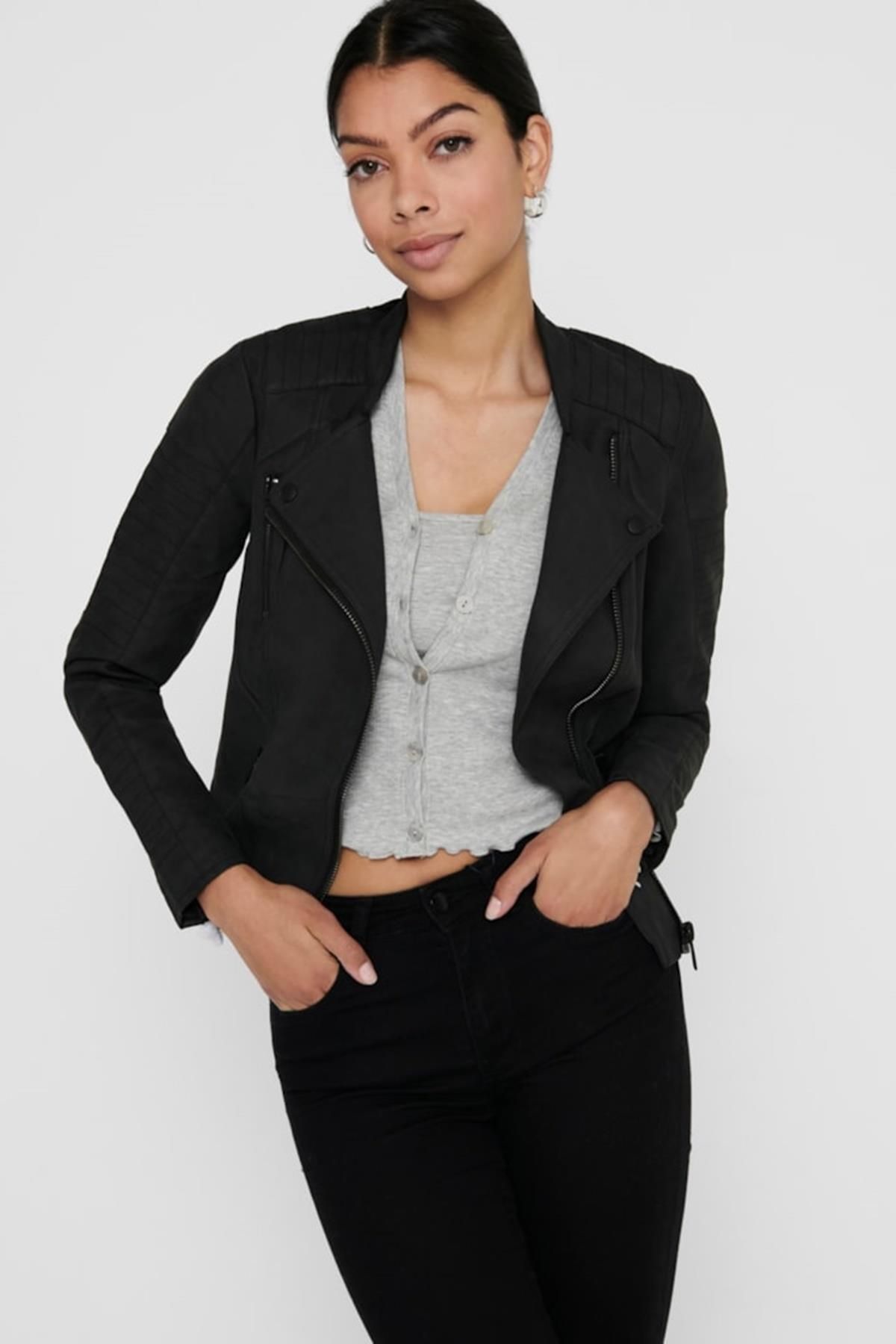 ONLAVA FAUX LEATHER BIKER OTW NOOS SİYAH15102997 ONLAVA FAUX LEATHER BIKER OTW NOOS SİYAH15102997