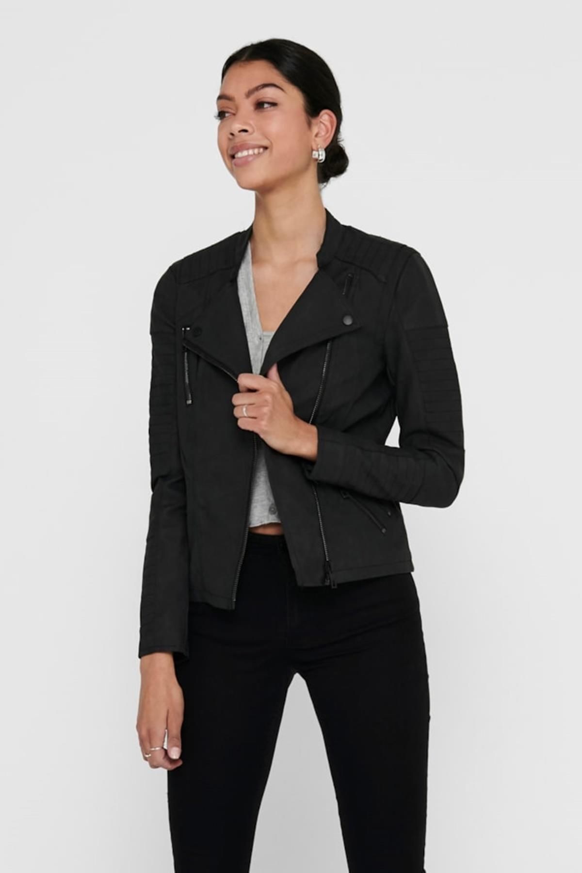 ONLAVA FAUX LEATHER BIKER OTW NOOS SİYAH15102997 ONLAVA FAUX LEATHER BIKER OTW NOOS SİYAH15102997