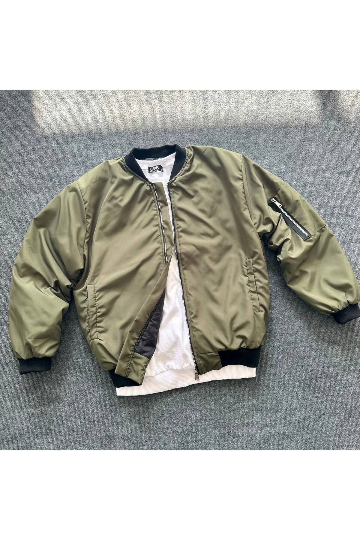 Unisex Haki Oversize Bomber Ceket Unisex Haki Oversize Bomber Ceket