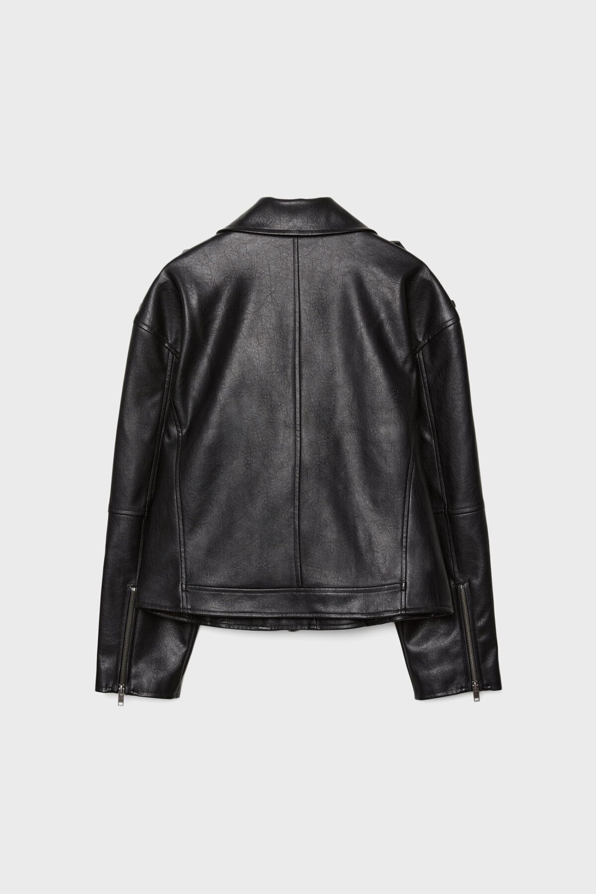 Suni deri oversize biker ceket Suni deri oversize biker ceket