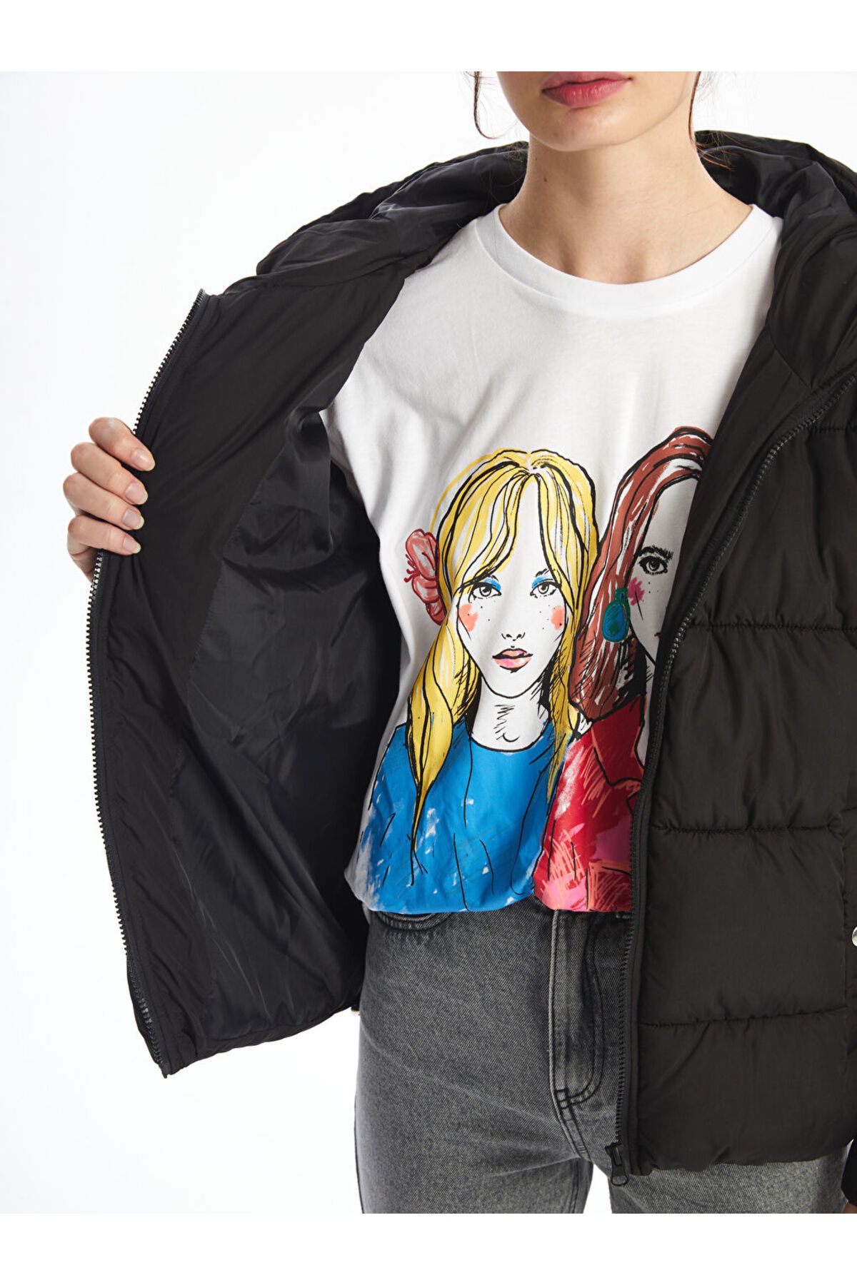 Kapüşonlu Kadın Şişme Mont Kapüşonlu Kadın Şişme Mont