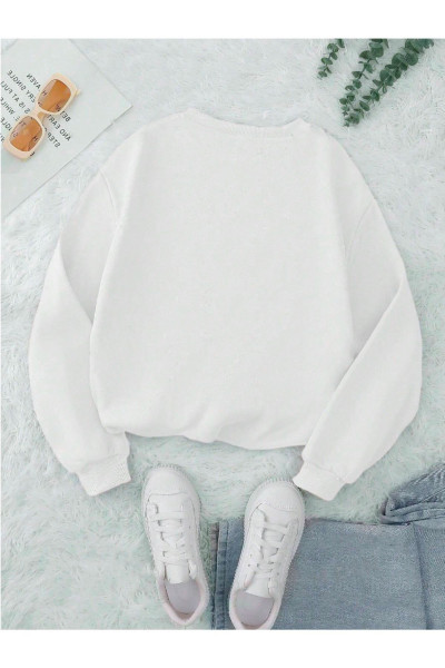 Unisex Erkek/Kadın OK BEAR Özel Renkli Baskılı Oversize Pamuklu Bisiklet Yaka Sweatshirt Unisex Erkek/Kadın OK BEAR Özel Renkli Baskılı Oversize Pamuklu Bisiklet Yaka Sweatshirt