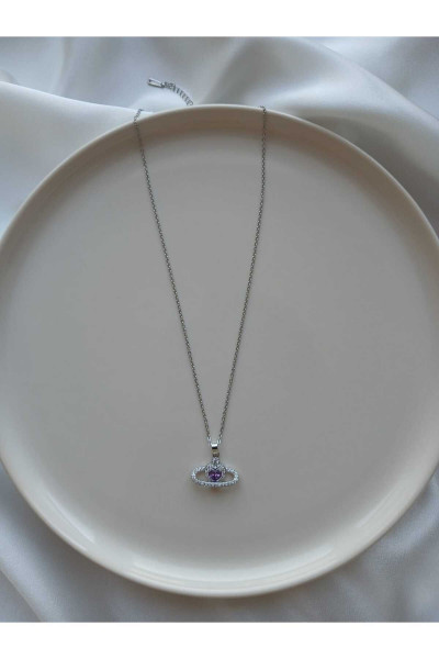 Stainless Steel Kalpli Satürn Çelik Kolye Stainless Steel Kalpli Satürn Çelik Kolye