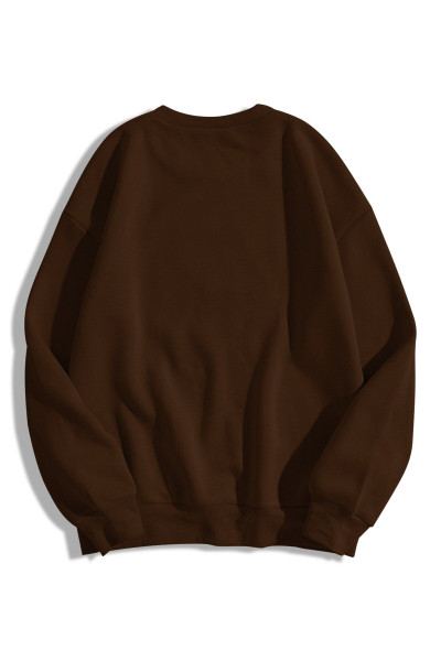 Unisex Basic Bisiklet Yaka Sweatshirt Hoodie