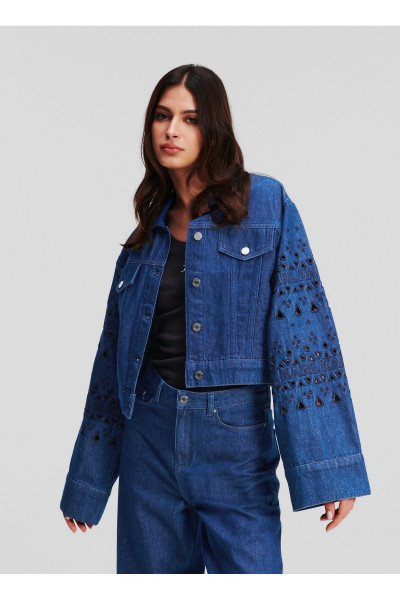 Koyu Mavi Kadın Denim Ceket 241W1422 Koyu Mavi Kadın Denim Ceket 241W1422