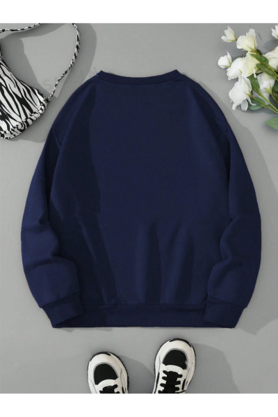 Unisex Erkek/Kadın OK BEAR Özel Renkli Baskılı Oversize Pamuklu Bisiklet Yaka Sweatshirt Unisex Erkek/Kadın OK BEAR Özel Renkli Baskılı Oversize Pamuklu Bisiklet Yaka Sweatshirt