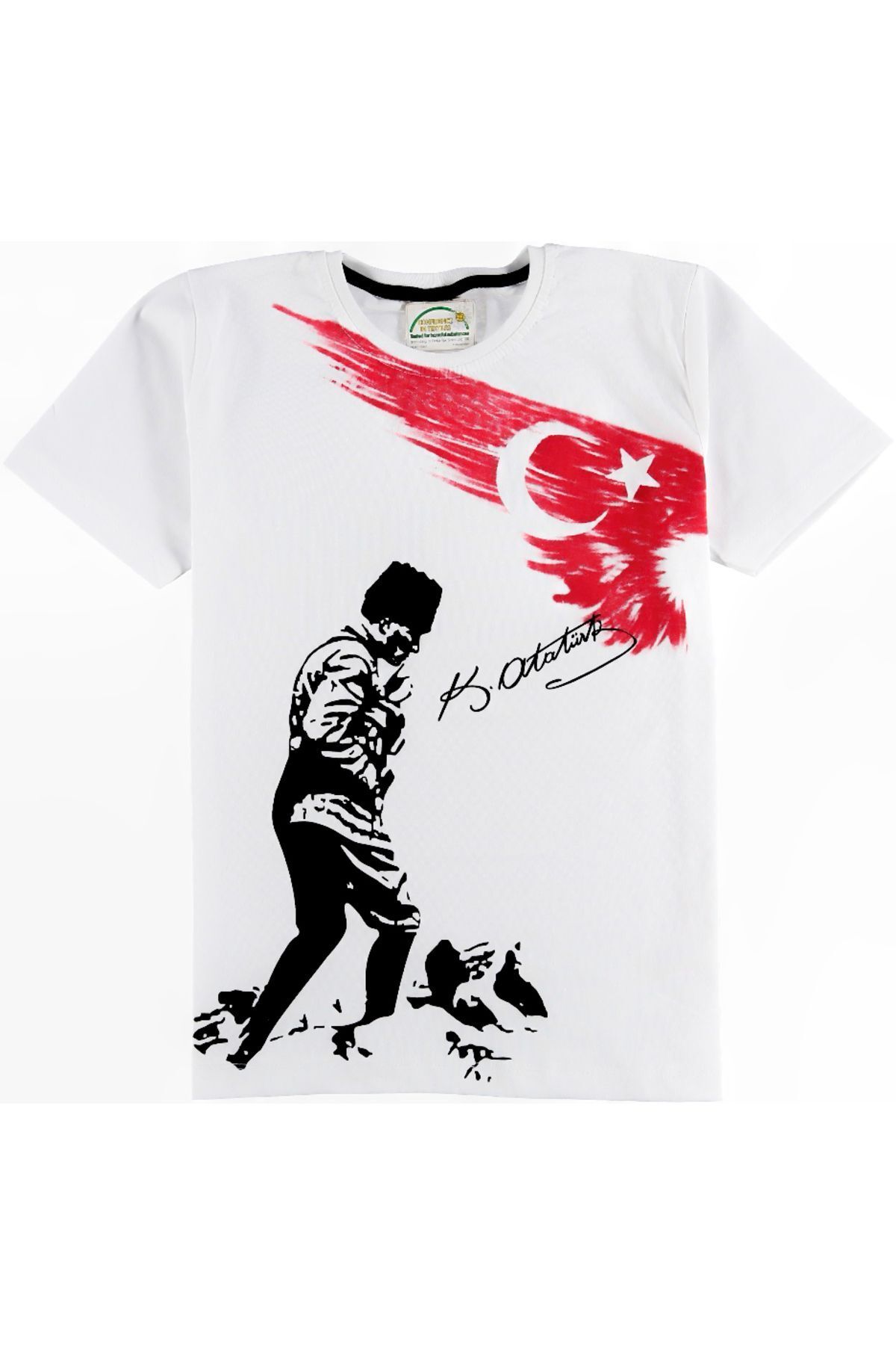 Unisex 23 Nisan 29 Ekim 19 Mayıs Gösteri Kostüm Atatürk Baskılı Ve Türk Bayraklı Ayyıldızlı Tişört Unisex 23 Nisan 29 Ekim 19 Mayıs Gösteri Kostüm Atatürk Baskılı Ve Türk Bayraklı Ayyıldızlı Tişört