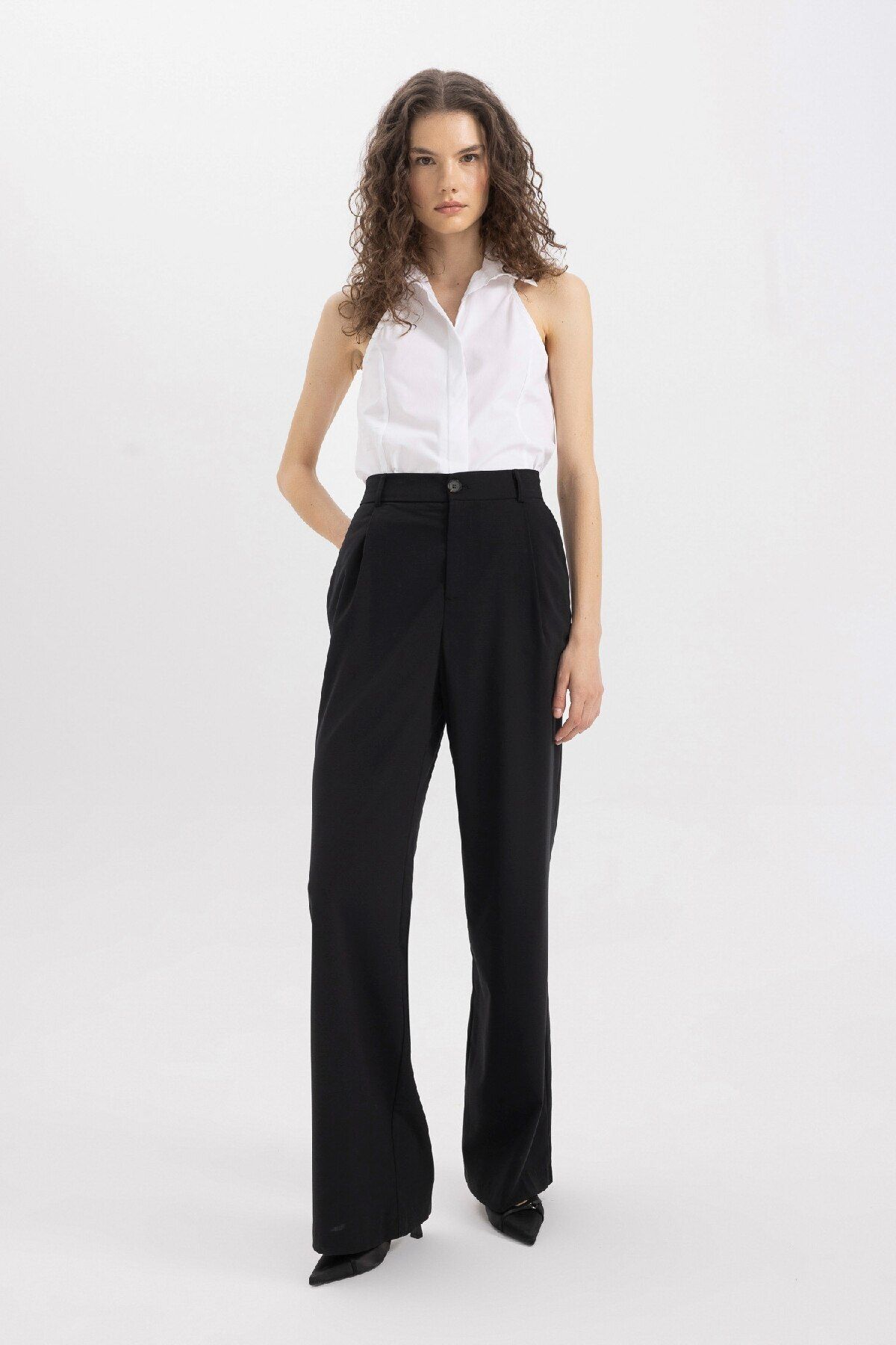 Wide Leg Cepli Yüksek Bel Geniş Paça Uzun Boy Pantolon C6576AX24SM Wide Leg Cepli Yüksek Bel Geniş Paça Uzun Boy Pantolon C6576AX24SM