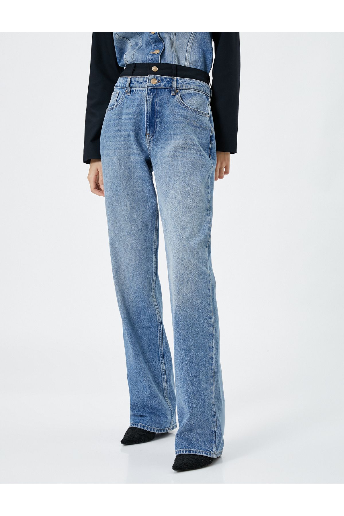 Straight Jean Kot Pantolon Yüksek Bel Düz Paça - Eve Jeans Straight Jean Kot Pantolon Yüksek Bel Düz Paça - Eve Jeans