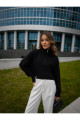 Kadın Oversize Fermuarlı Crop Triko Kazak Kadın Oversize Fermuarlı Crop Triko Kazak