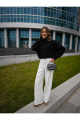 Kadın Oversize Fermuarlı Crop Triko Kazak Kadın Oversize Fermuarlı Crop Triko Kazak