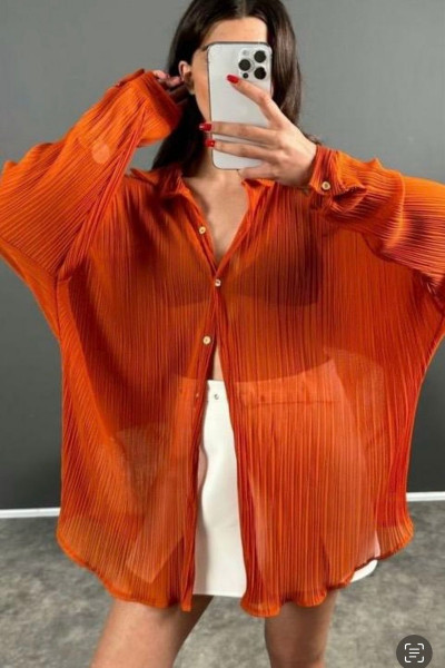 Oversize Şifon tül gömlek Oversize Şifon tül gömlek