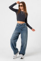 VANE'S Toka Detaylı Bol Kesim Geniş Paça Rahat Baggy Jean Kot Salaş Kadın Pantolon VANE'S Toka Detaylı Bol Kesim Geniş Paça Rahat Baggy Jean Kot Salaş Kadın Pantolon