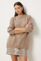 Kadın Vizon Oversize Yumuşak Triko Kazak FN03336 Kadın Vizon Oversize Yumuşak Triko Kazak FN03336