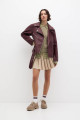 Oversize suni deri biker ceket Oversize suni deri biker ceket
