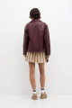 Oversize suni deri biker ceket Oversize suni deri biker ceket