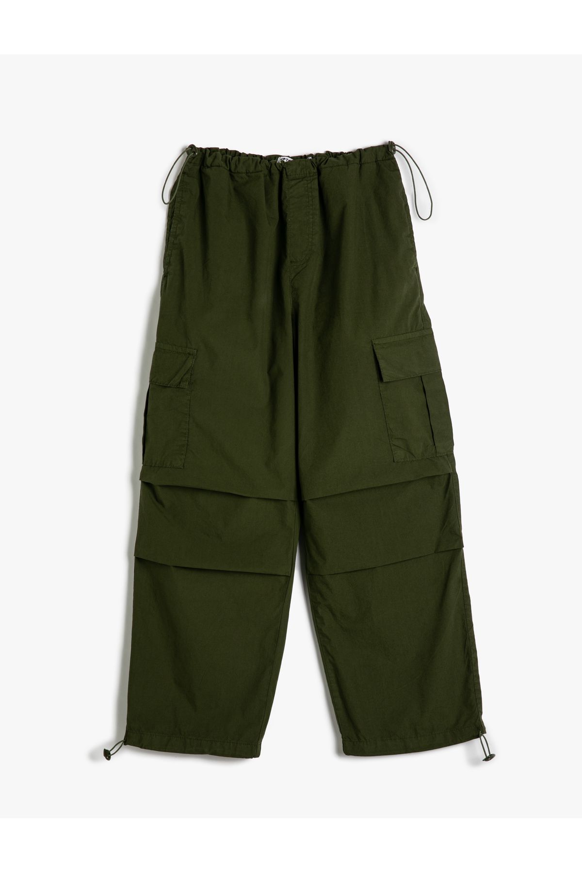 Paraşüt Pantolon Oversize Kargo Cepli Beli ve Paçaları Lastikli Pamuklu Paraşüt Pantolon Oversize Kargo Cepli Beli ve Paçaları Lastikli Pamuklu