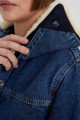 Suni Kürk Yakalı Jean Ceket A9232ax23au Suni Kürk Yakalı Jean Ceket A9232ax23au
