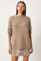 Kadın Vizon Oversize Yumuşak Triko Kazak FN03336 Kadın Vizon Oversize Yumuşak Triko Kazak FN03336