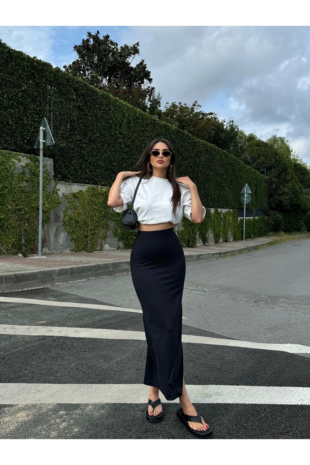 Yırtmaçlı Maxi Boy Etek Yırtmaçlı Maxi Boy Etek