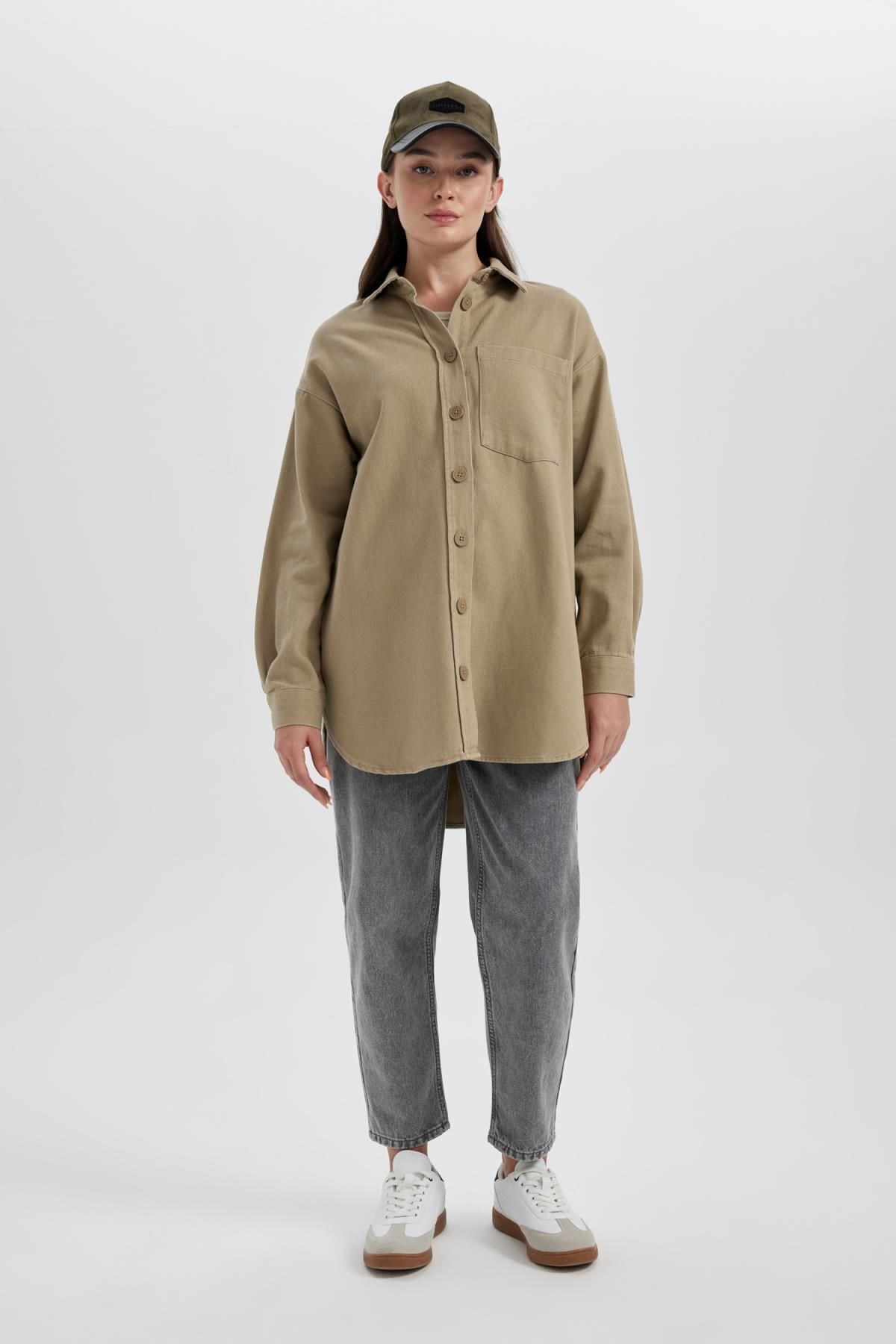 Relax Fit Gabardin Uzun Kollu Tunik A6474ax23au Relax Fit Gabardin Uzun Kollu Tunik A6474ax23au