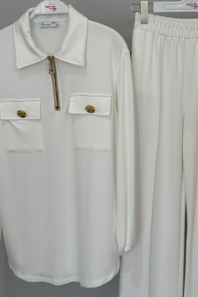 Pantolonlu Takım 4473 Ekru Pantolonlu Takım 4473 Ekru