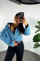 Zımba Detay Tasarım Denim Ceket Mavi Zımba Detay Tasarım Denim Ceket Mavi
